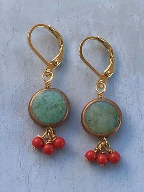 Turquoise Coral Sundance Charm Earrings